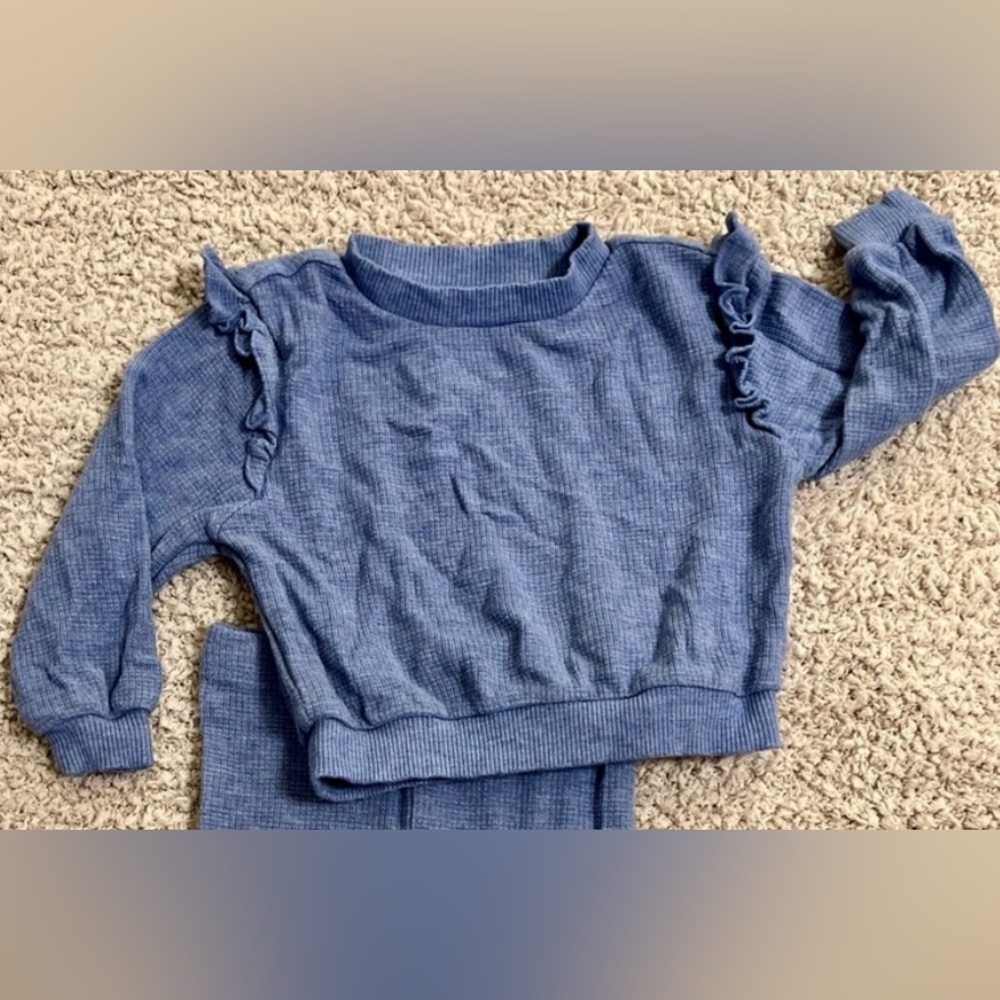 Little Sleepies Heather Lilac Waffle Flutter Crewneck